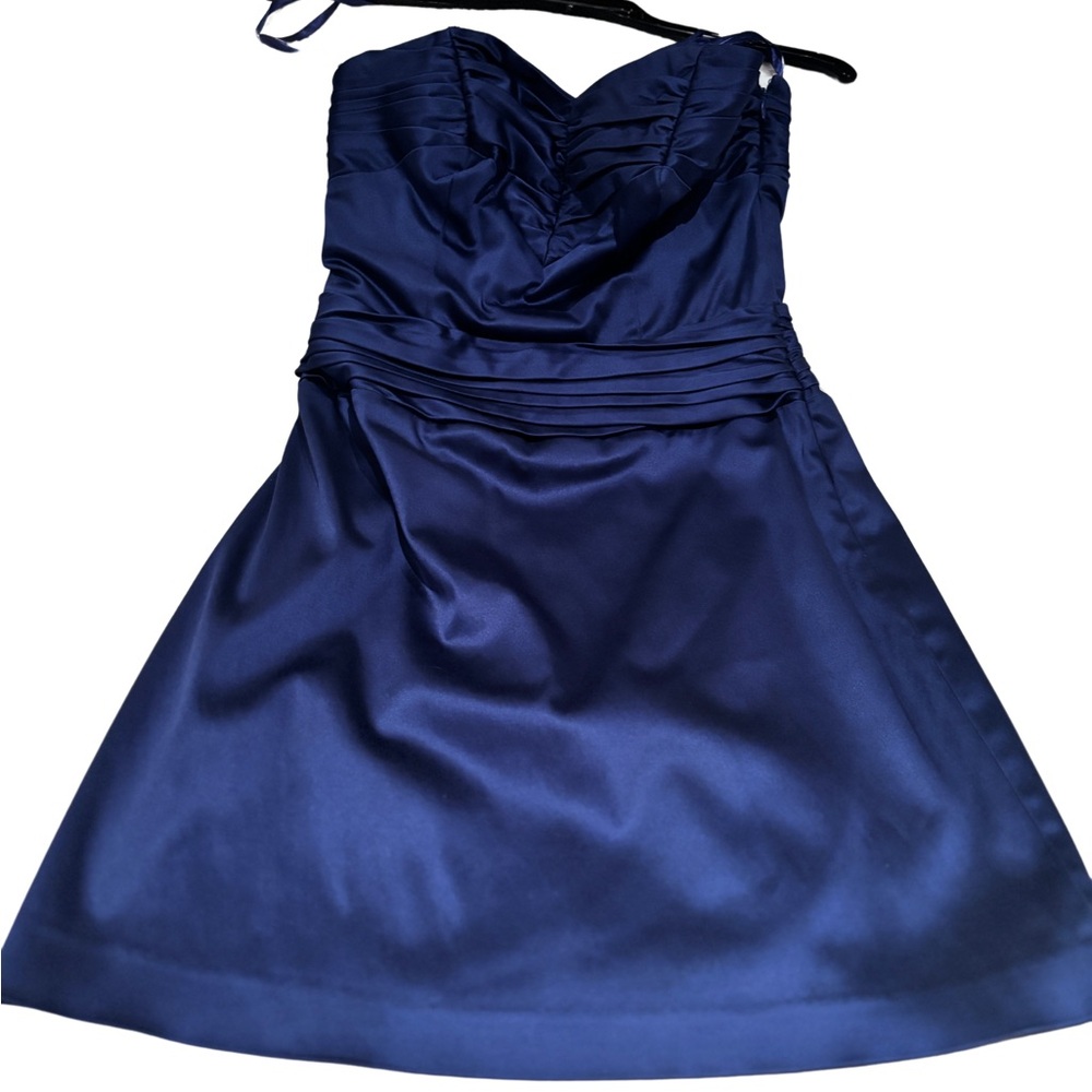 Elegant Blue Satin Dress